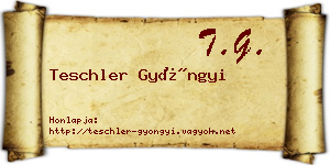 Teschler Gyöngyi névjegykártya